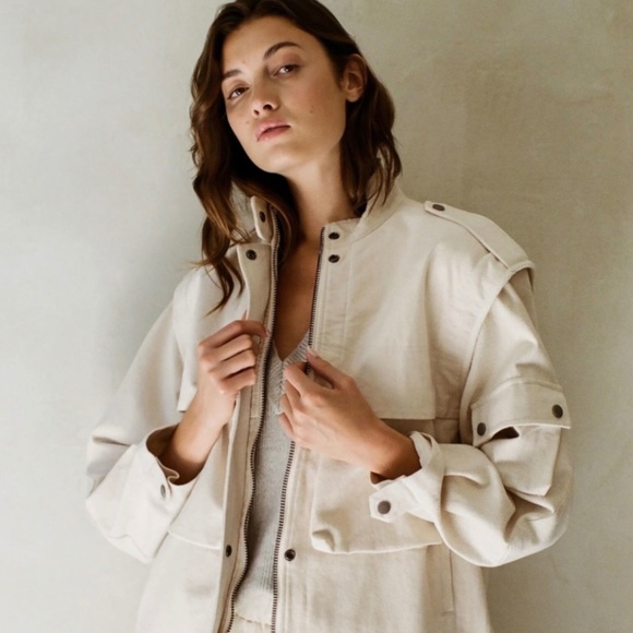 Denim Gia Utility Jacket - Oversized Vest With Detachable Arms Jacket - Picture 1 of 4